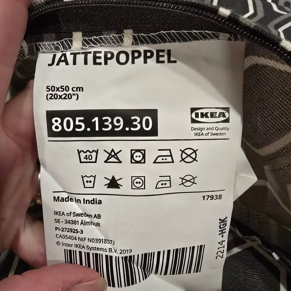 Bundle of 3 - IKEA Gray Patterned JATTEPOPPEL 20x20